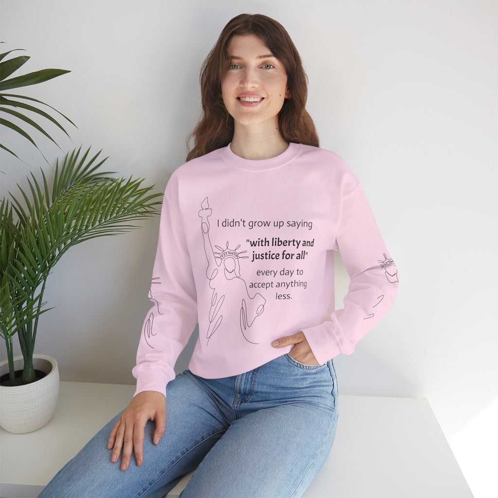 Liberty and Justice Crewneck Sweatshirt | Statue of Liberty Pullover | Equality and Freedom Gift