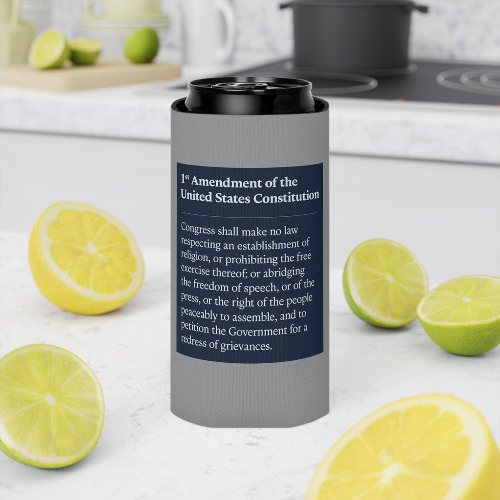 1st Amendment Can Cooler | Patriotic Drink Insulator | Freedom of Speech Gift