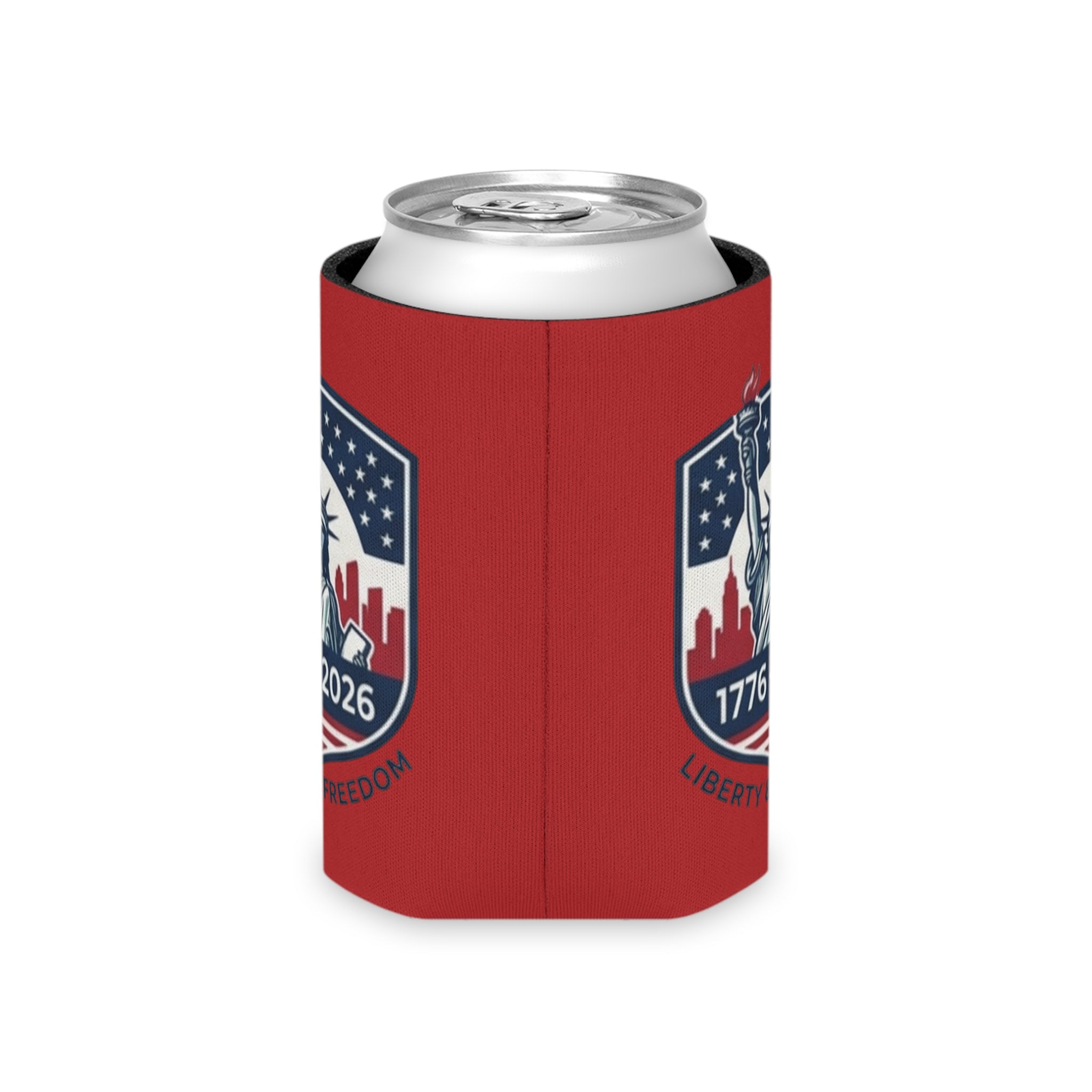 Statue of Liberty 1776-2026 Can Cooler | Patriotic Beer Sleeve | Liberty & Freedom Drink Holder