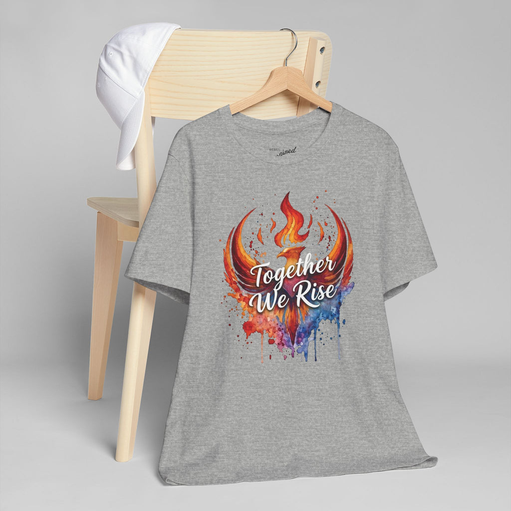 Phoenix Watercolor 'Together We Rise' T-Shirt | Inspirational Flame Design | Activist Tee