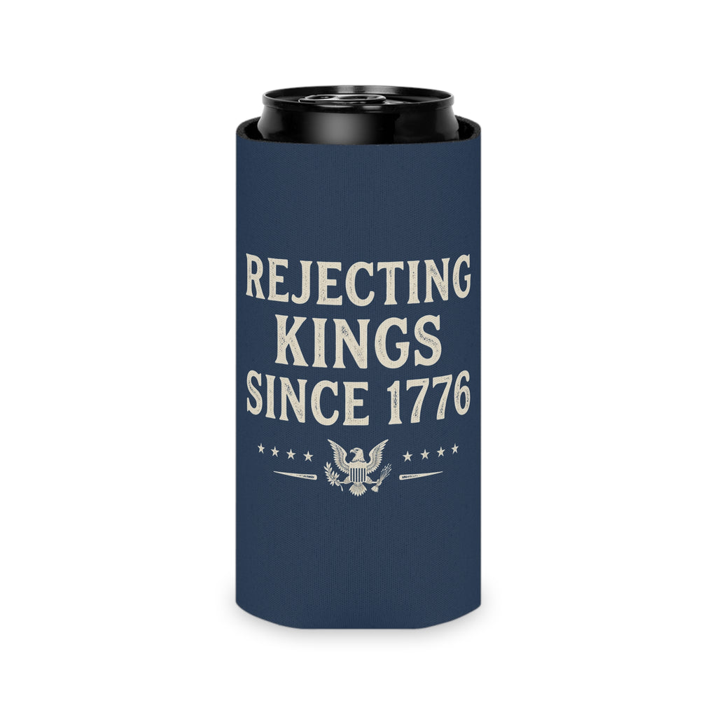 Rejecting Kings Since 1776 Can Cooler | Patriotic American Vintage Eagle Drink Sleeve