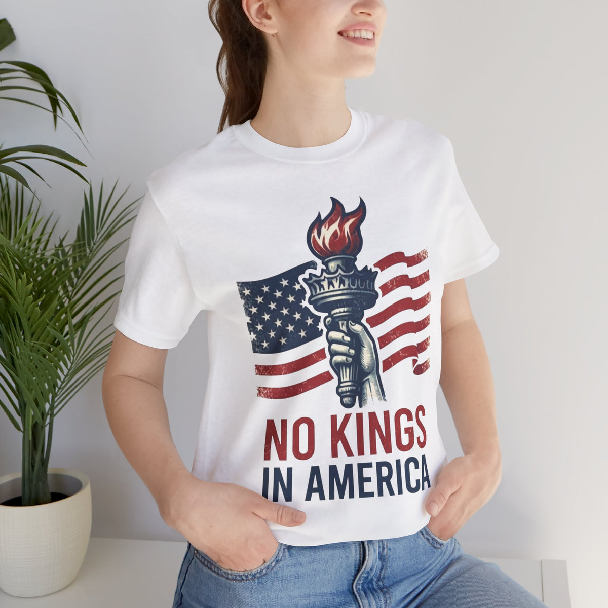 No Kings in America T-Shirt | Patriotic Liberty Graphic Tee | Activist Protest Top