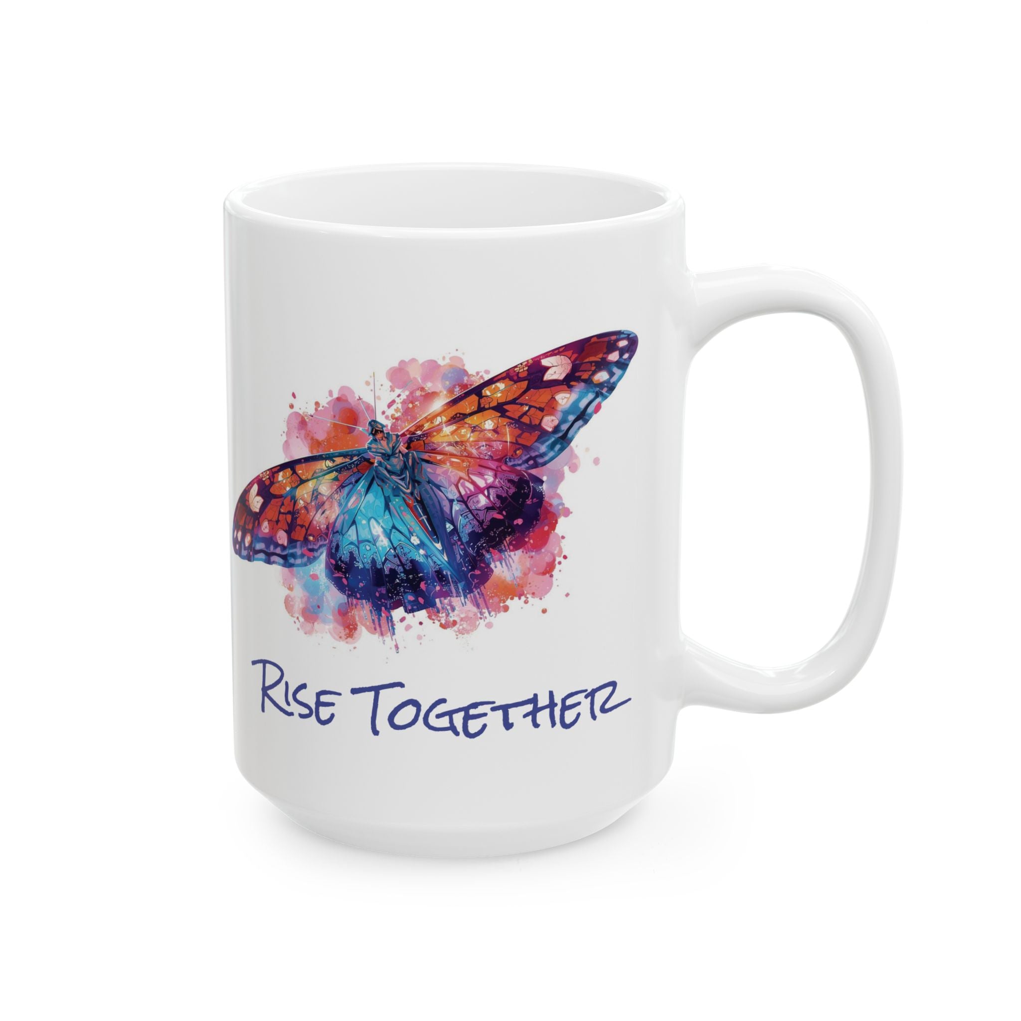Butterfly Rise Together Coffee Mug | Inspirational Ceramic Mug 11oz 15oz | Activist Gift