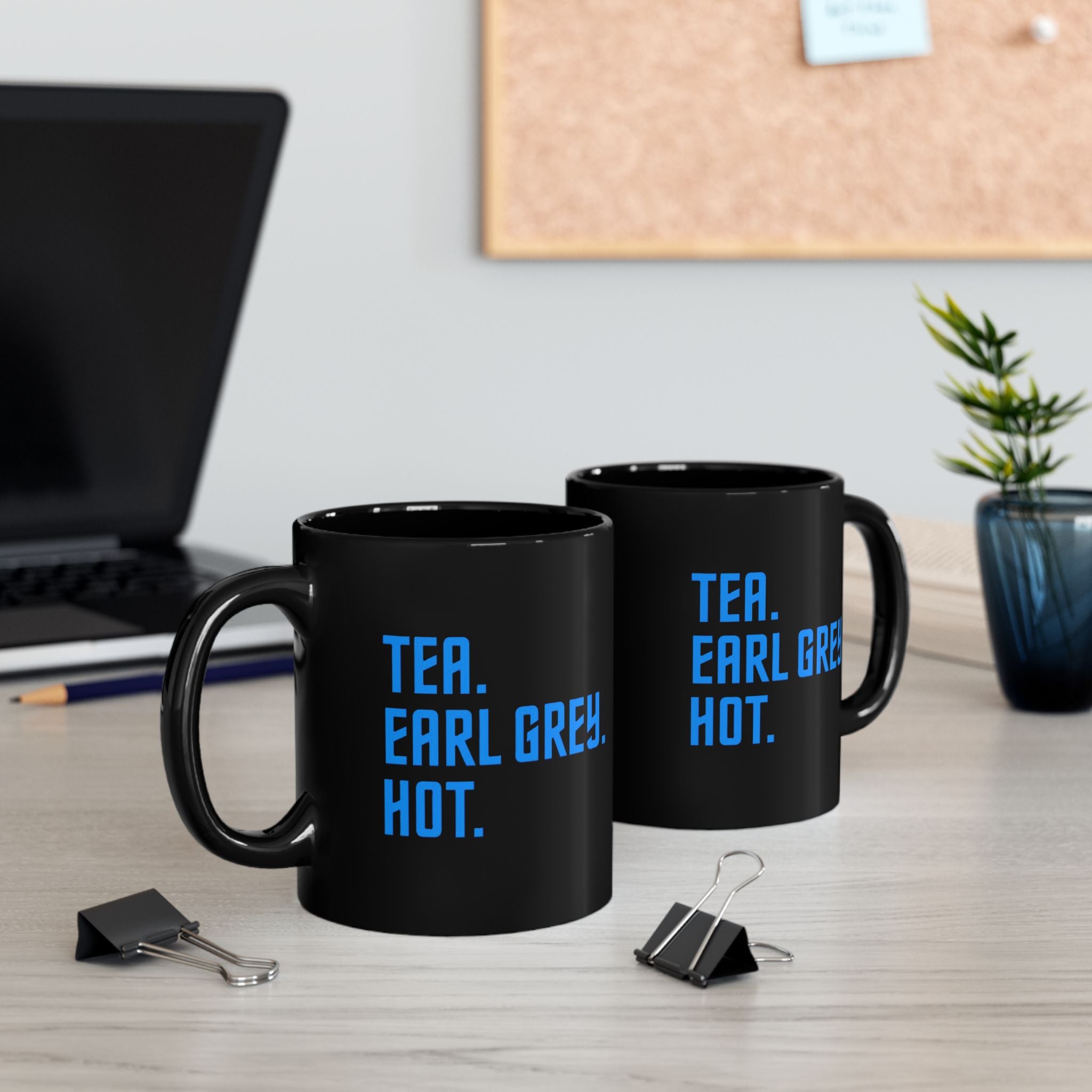 Tea Earl Grey Hot Mug | Black Ceramic Coffee Cup | Sci-fi Fan Gift