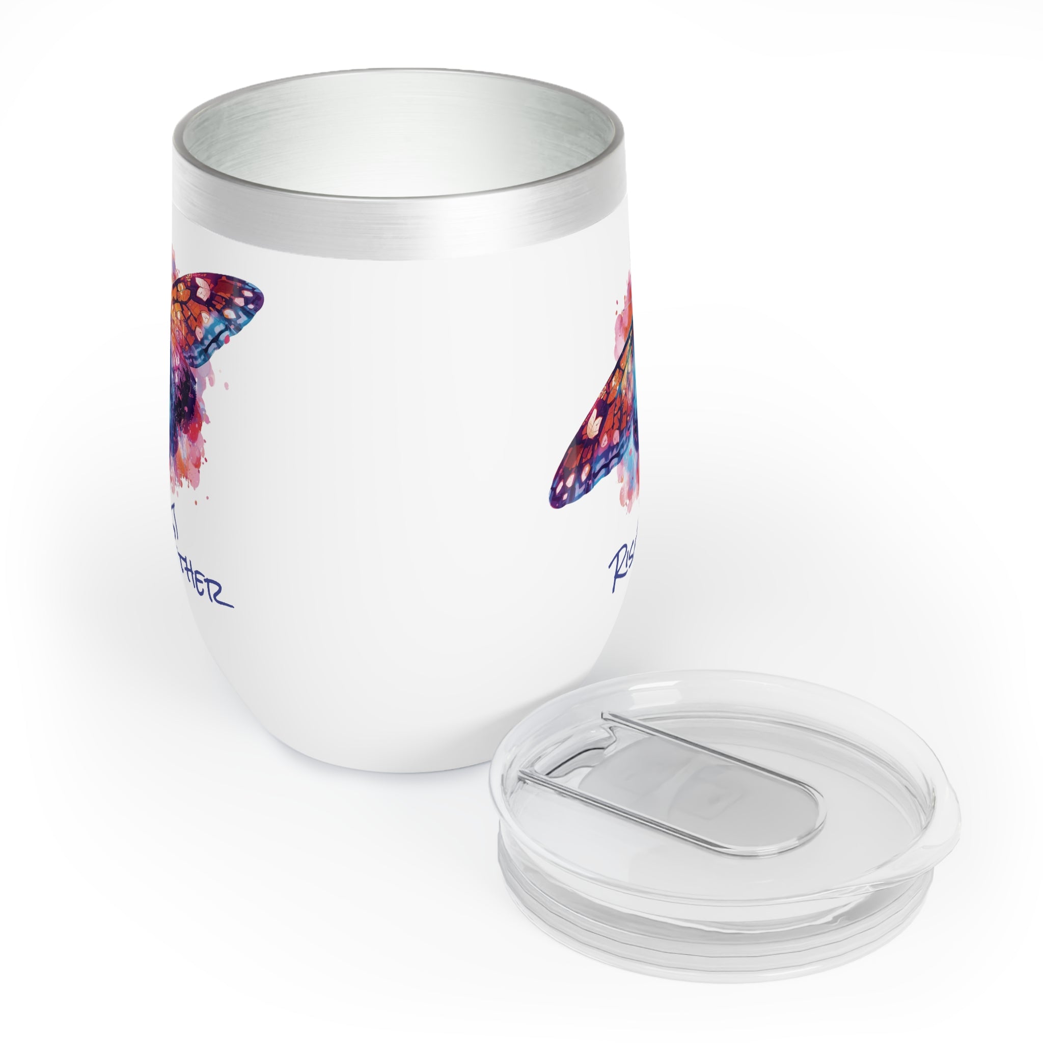 Butterfly Rise Together Wine Tumbler | Inspirational Insulated Tumbler 12oz | Activist Gift