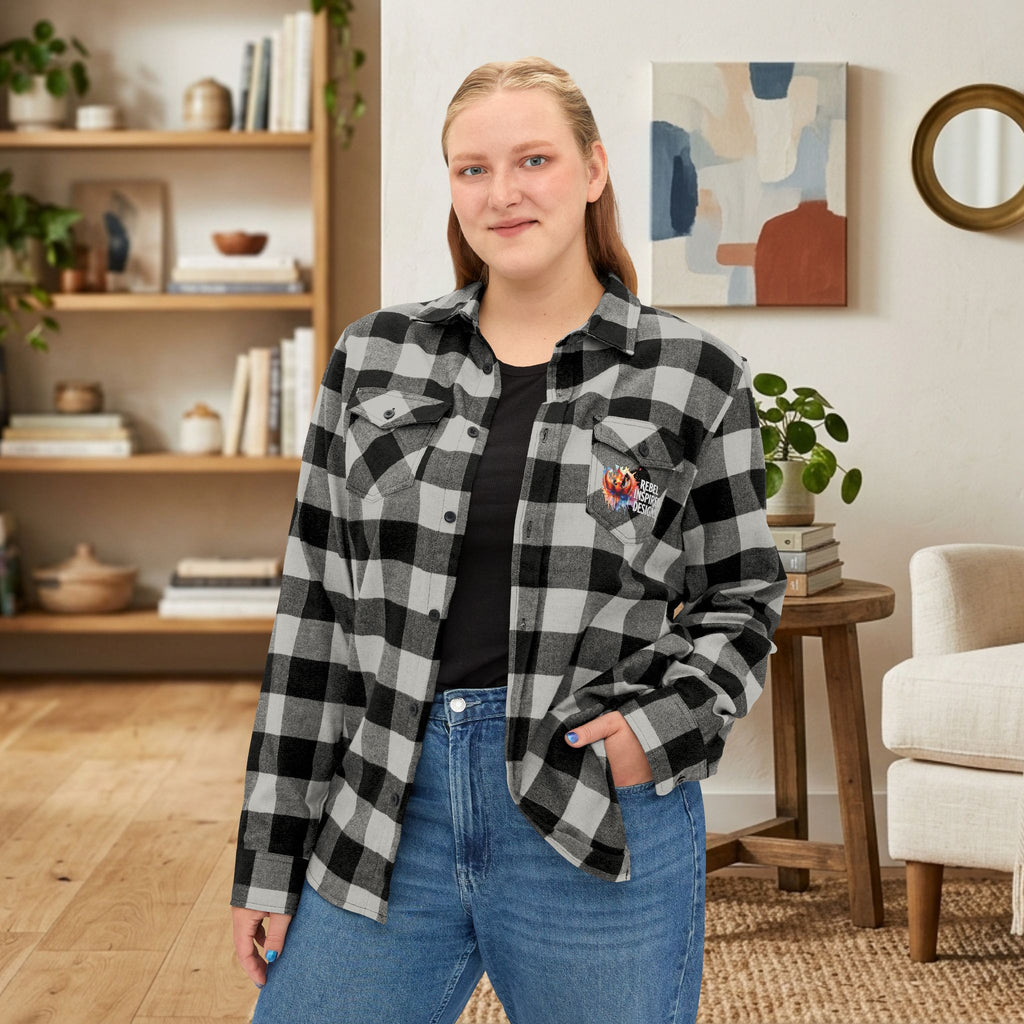 Together We Rise Flannel Shirt | Two-Sided Inspirational Buffalo Check Button-Up