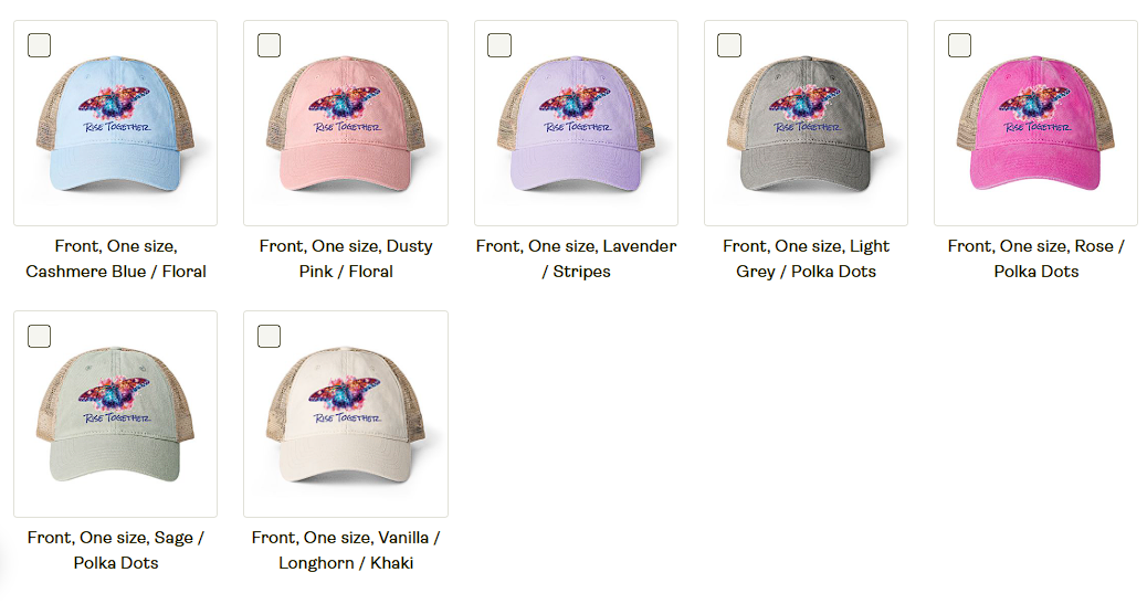 Butterfly Rise Together Mesh-Back Cap | Women's Washed Snap-Back Hat | Inspirational Gift