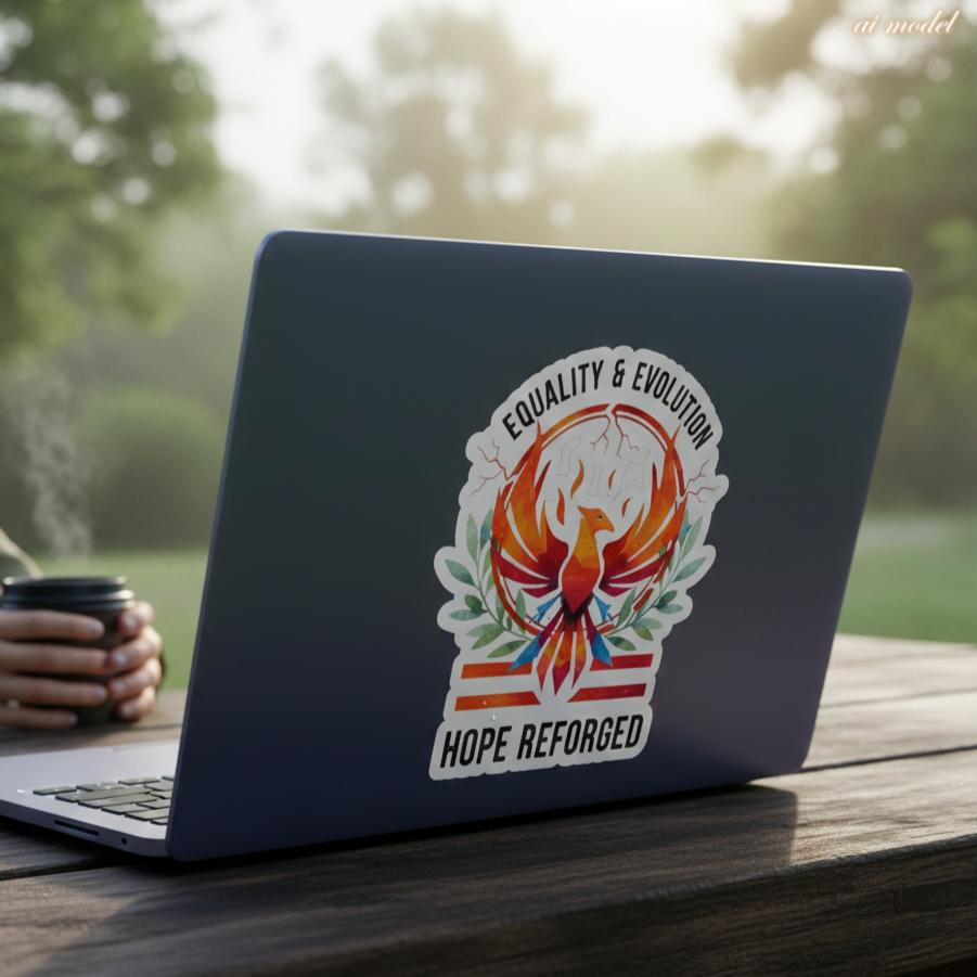 Hope Reforged Sticker | Equality & Evolution Kiss-Cut Sticker | Rising Phoenix Vinyl Decal