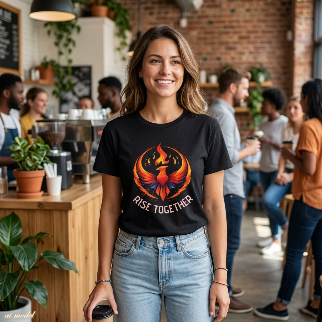 Phoenix Rise Together T-Shirt | Activist Empowerment Graphic Tee