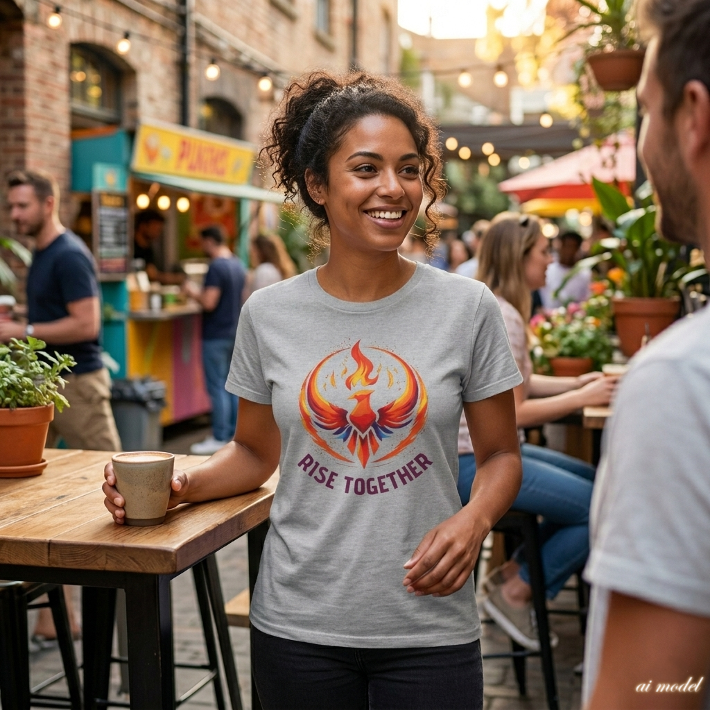 Phoenix Rise Together T-Shirt | Activist Empowerment Graphic Tee