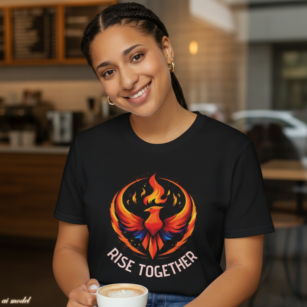 Phoenix Rise Together T-Shirt | Activist Empowerment Graphic Tee