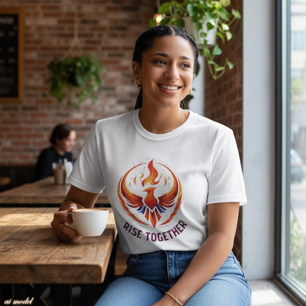 Phoenix Rise Together T-Shirt | Activist Empowerment Graphic Tee