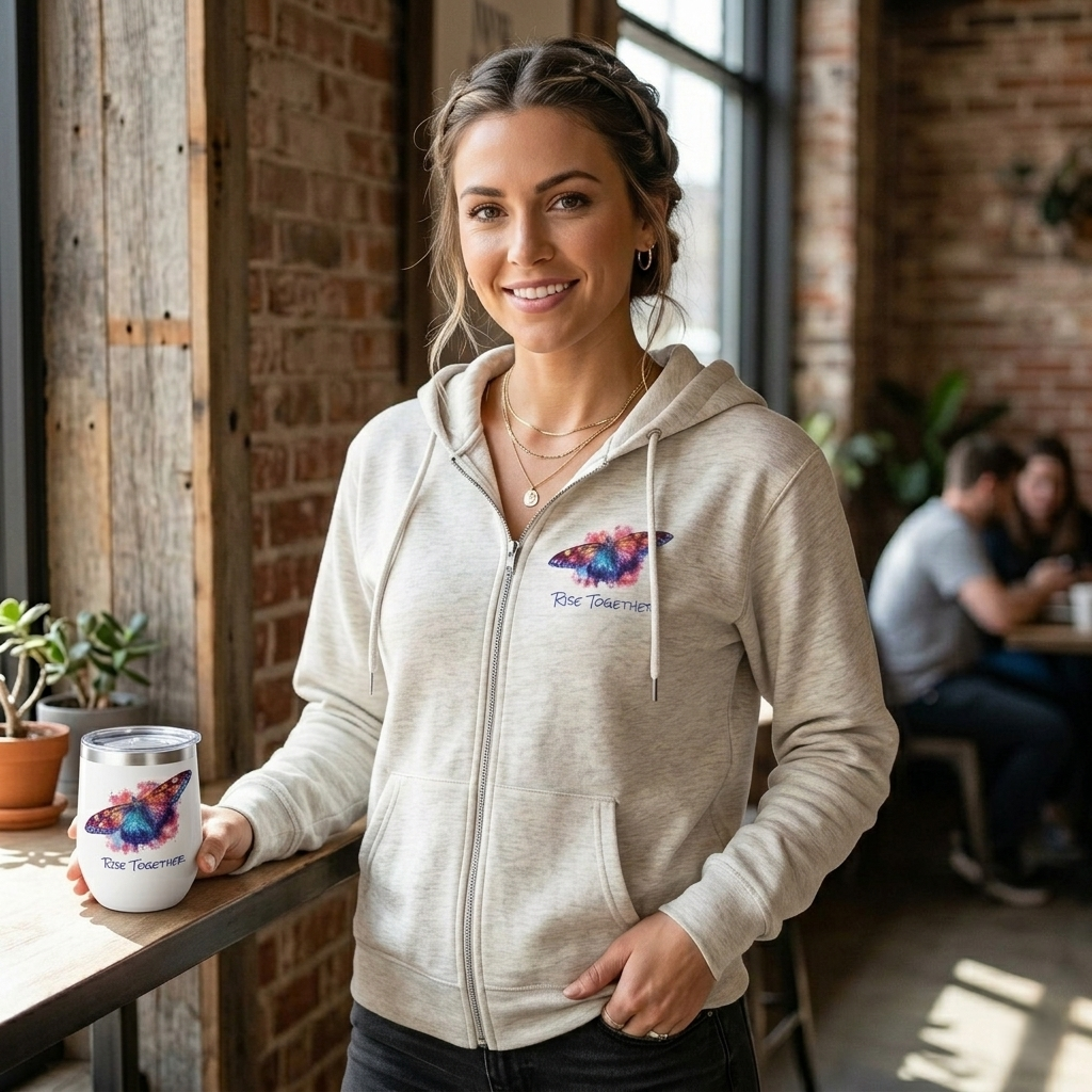 Butterfly Rise Together Wine Tumbler | Inspirational Insulated Tumbler 12oz | Activist Gift