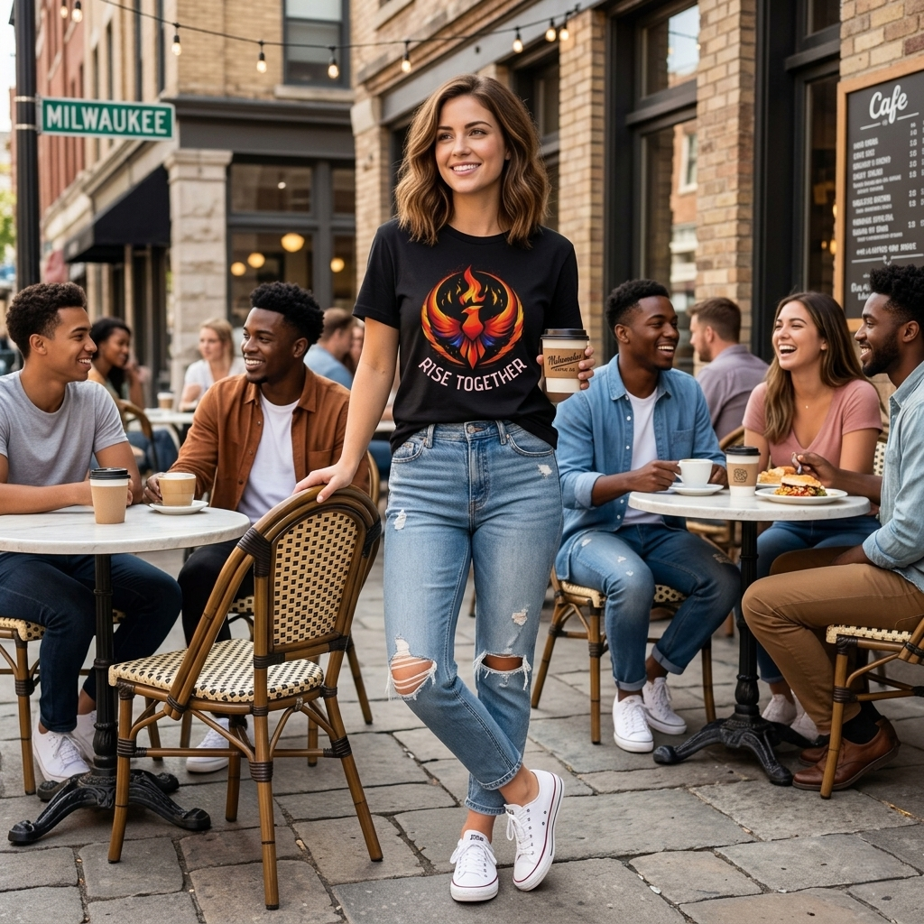 Phoenix Rise Together T-Shirt | Activist Empowerment Graphic Tee