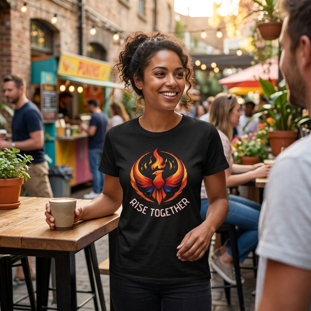 Phoenix Rise Together T-Shirt | Activist Empowerment Graphic Tee