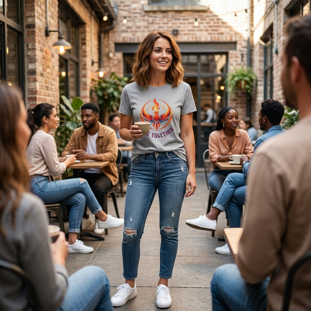 Phoenix Rise Together T-Shirt | Activist Empowerment Graphic Tee