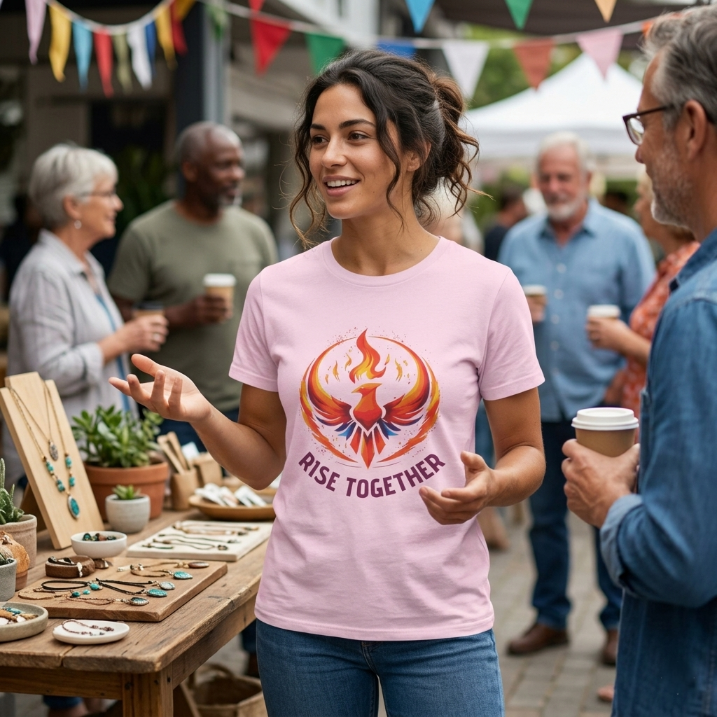 Phoenix Rise Together T-Shirt | Activist Empowerment Graphic Tee