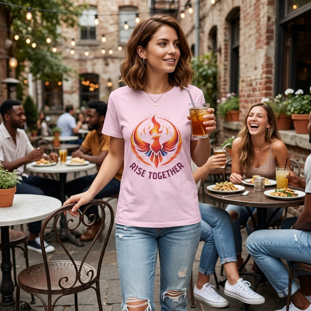 Phoenix Rise Together T-Shirt | Activist Empowerment Graphic Tee