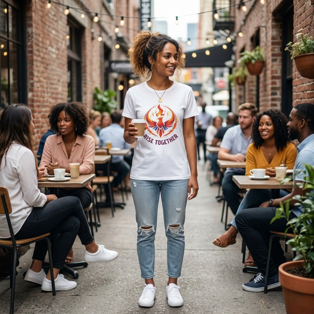 Phoenix Rise Together T-Shirt | Activist Empowerment Graphic Tee