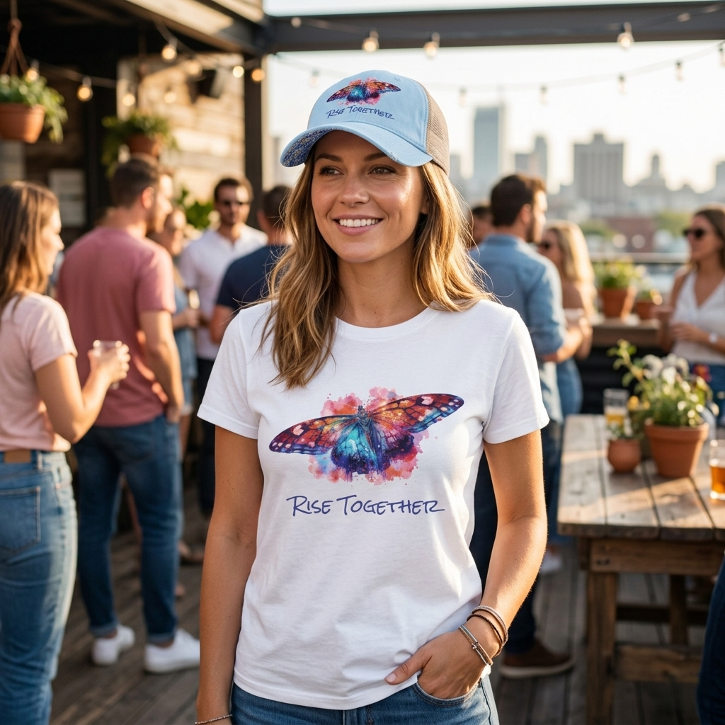 Butterfly Rise Together Graphic Tee | Equality Advocacy T-Shirt | Activist Gift
