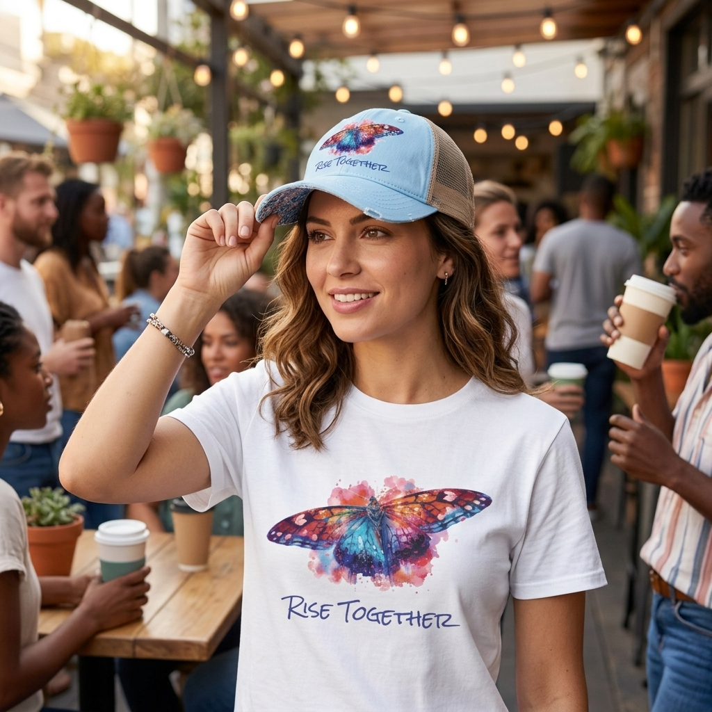 Butterfly Rise Together Graphic Tee | Equality Advocacy T-Shirt | Activist Gift