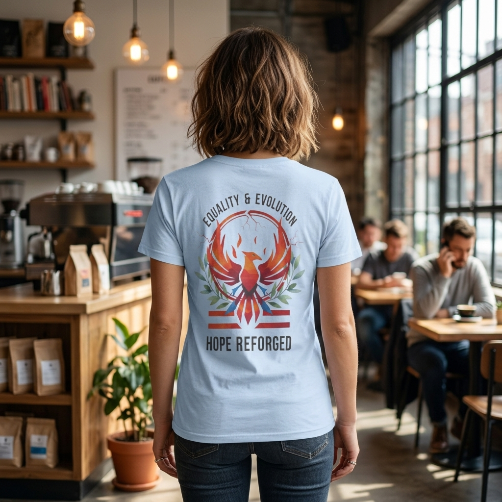 Hope Reforged Tee | Rising Phoenix Resistance T-Shirt | Empowerment Gift
