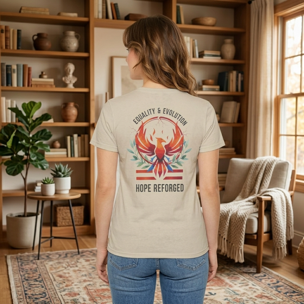 Hope Reforged Tee | Rising Phoenix Resistance T-Shirt | Empowerment Gift