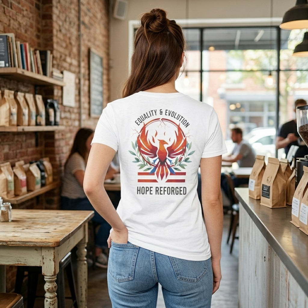 Hope Reforged Tee | Rising Phoenix Resistance T-Shirt | Empowerment Gift