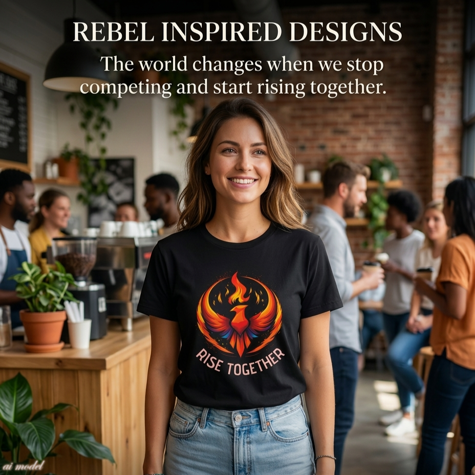 Phoenix Rise Together T-Shirt | Activist Empowerment Graphic Tee
