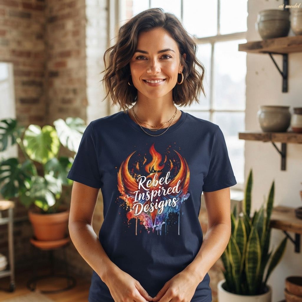 Fiery Phoenix Paint Splash Tee | Rebel Inspired Designs Graphic T-Shirt