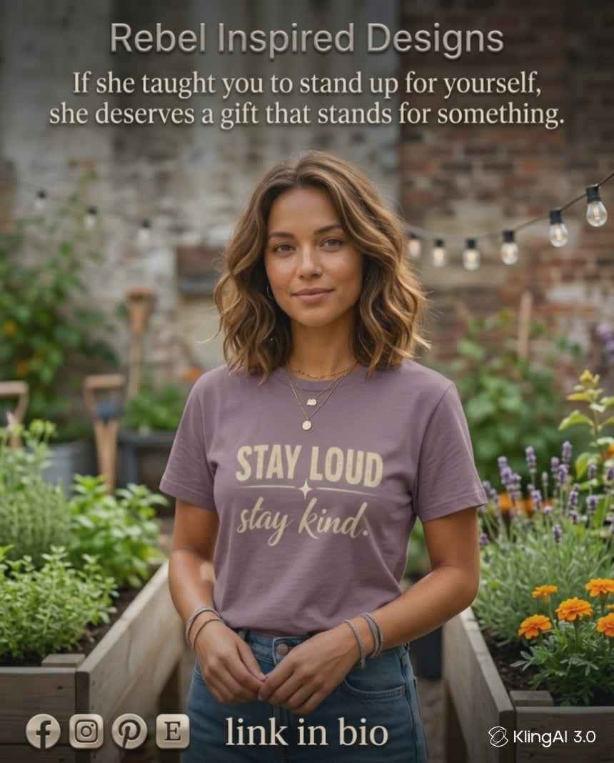 Stay Loud Stay Kind T-Shirt | Positive Message Graphic Tee | Activist Gift